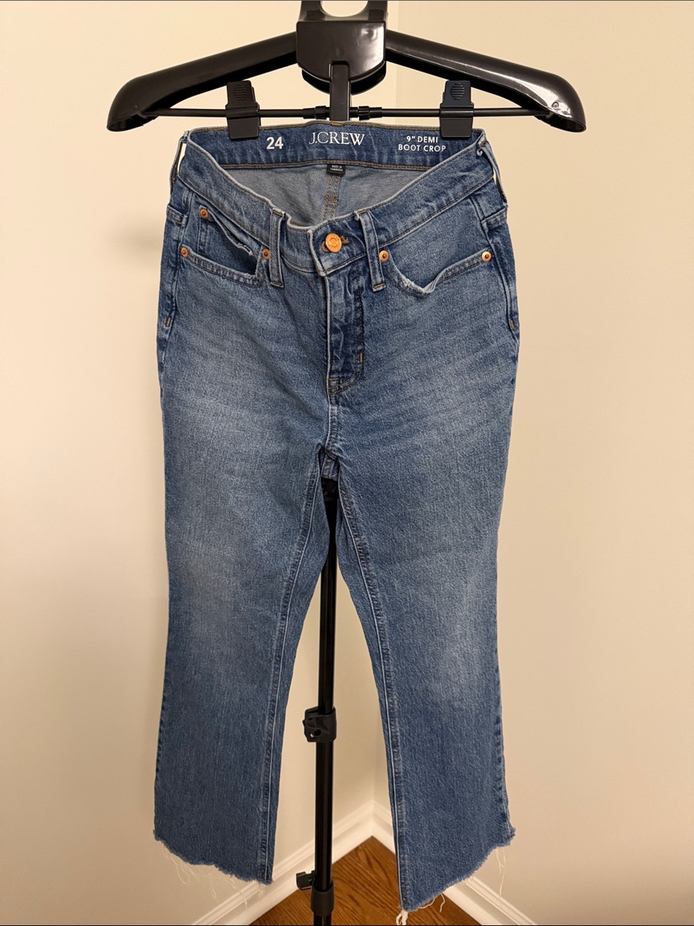 J. Crew Blue Denim Cropped Bootcut Jeans